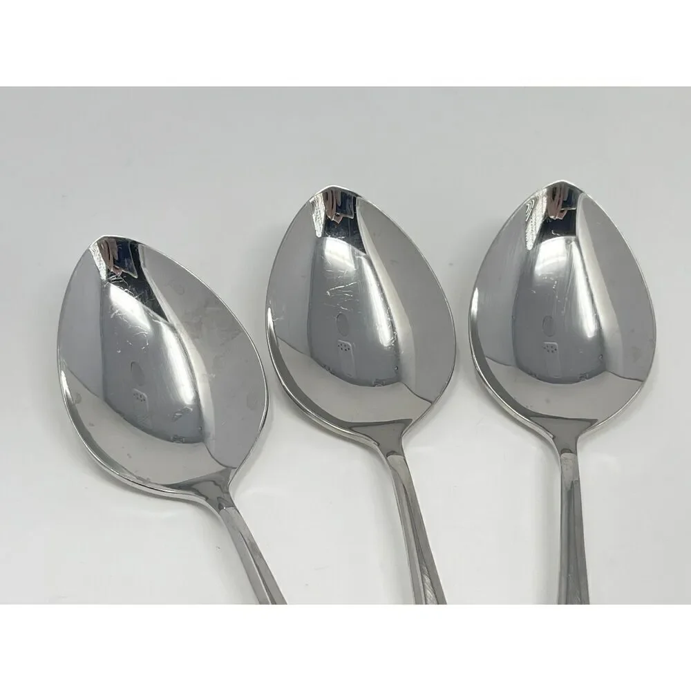 Vintage Oneida Community ROSE SHADOW Stainless Dinner Spoons 7.25